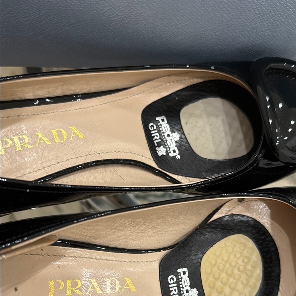 Prada Black Platform Shoes with Glossy Finish
